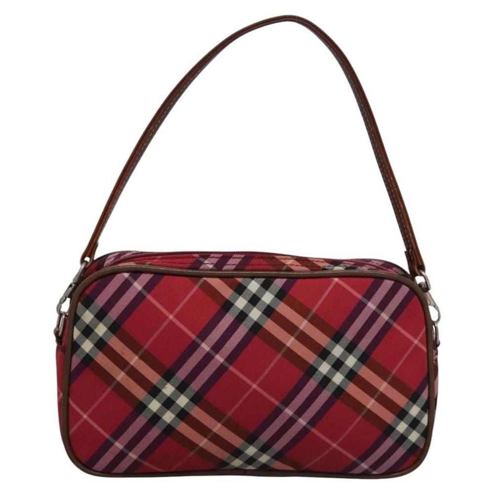 BURBERRY Nova Check Blue Label Accessory Pouch Nylon Red Brown Auth mr1139 - Picture 2 of 16
